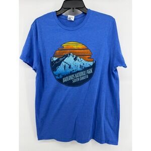 Delta Ringspun Badlands National Park South Dakota  T Shirt Blue Women Medium
